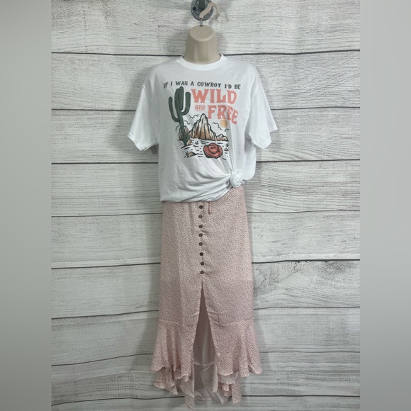 Boutique Brand Cheetah Print Button Down High Waist High Low Hem Maxi Skirt 💗 - Picture 7 of 16